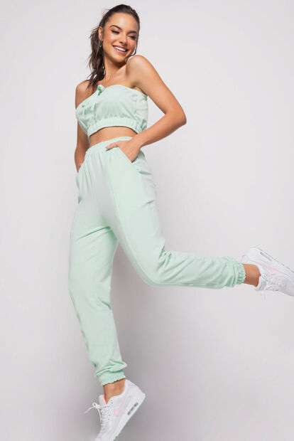 Calça  Jogger Com Costura Dupla Malha Comfort Verde