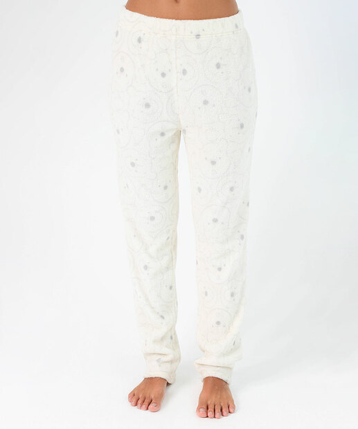Pijama Feminino Plush Ursinho Pooh Disney Off White