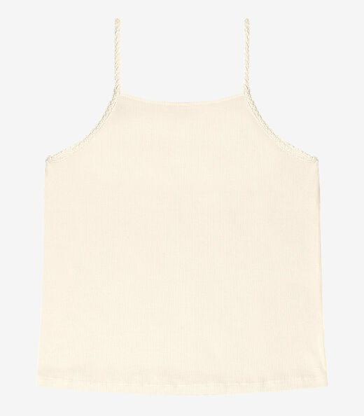 Regata Feminina Ribana de Viscose Rovitex Bege