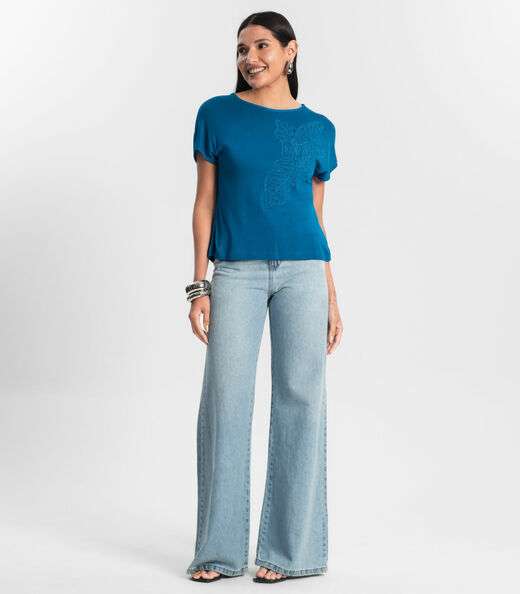 Blusa Tricot Feminina Rovitex Azul