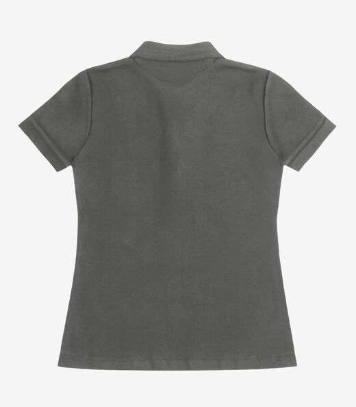 Polo Feminina Piquet Básica Select Cinza