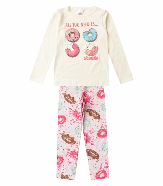 Image_Conjunto Algodão Menina Blusa Longa E Calça Select Branco