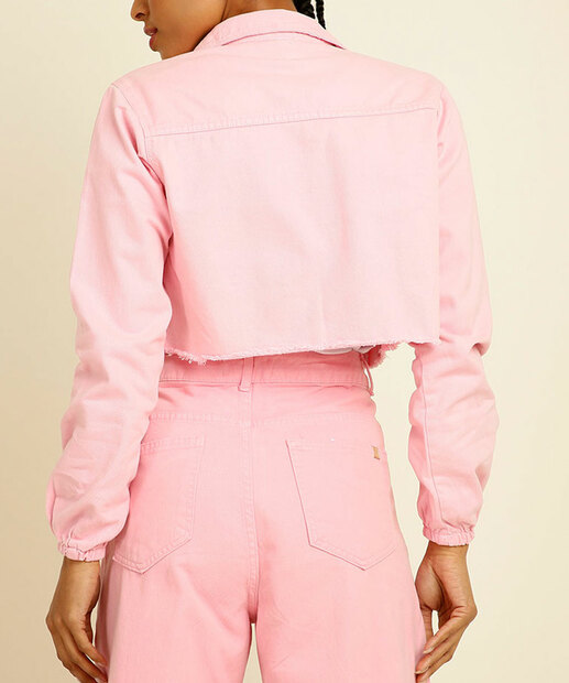 Jaqueta Feminina Cropped Sarja Razon