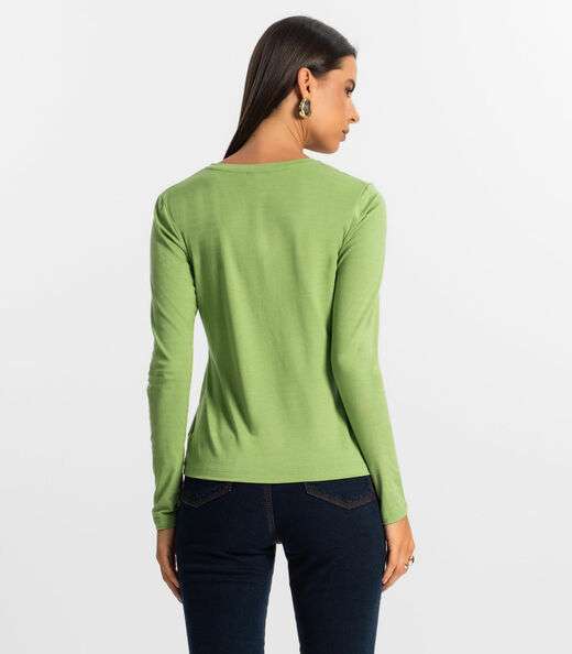 Blusa Manga Longa Feminina Rovitex Verde