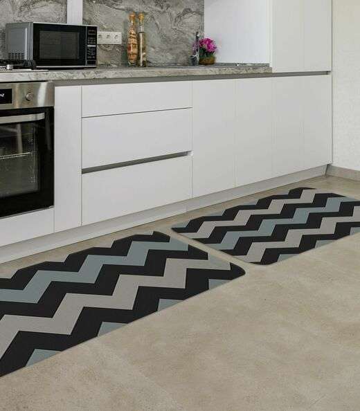 Jogo De Tapetes Para Cozinha Wevans Cinza