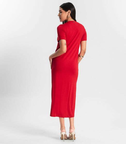 Vestido Feminino Molecotton Midi Rovitex Vermelho