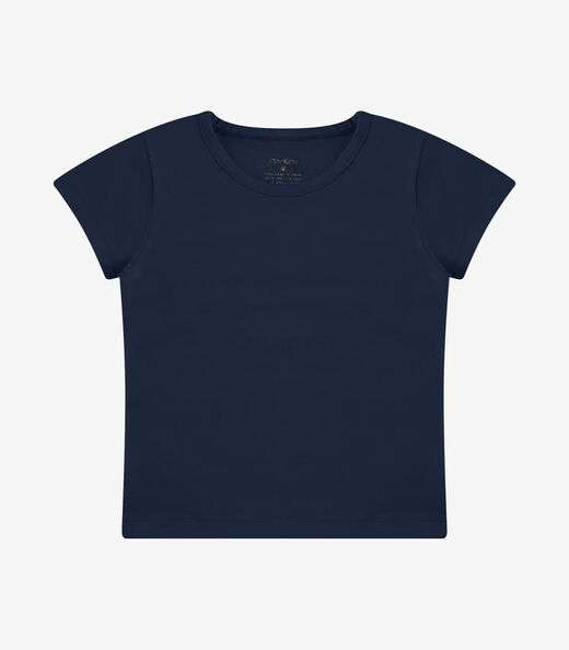 Blusa Básica Infantil Cotton Leve Rovi Kids Azul