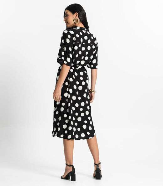 Vestido Chemise Feminino Viscose Select Preto