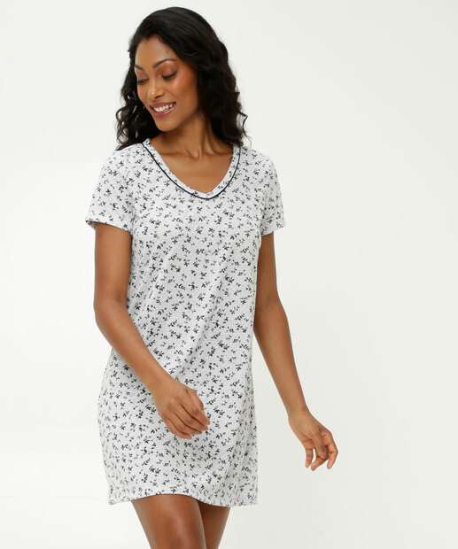 Camisola Estampada Floral Manga Curta Marisa