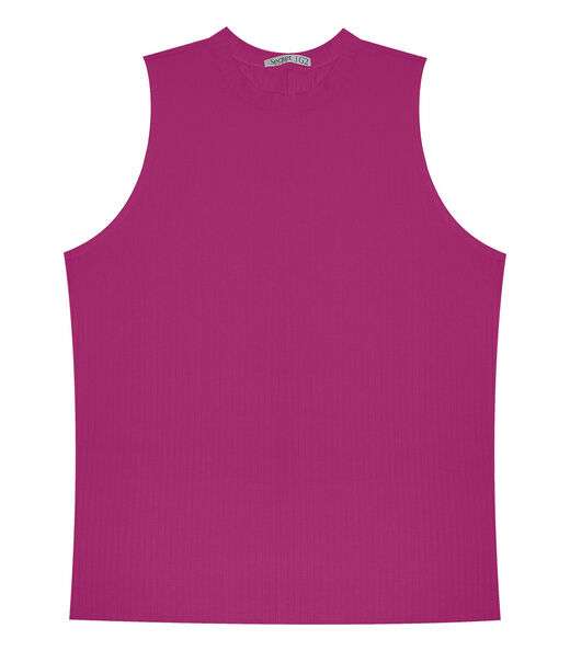 Regata Plus Size Em Ribana Canelada Secret Glam Roxo