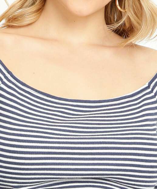 Blusa Feminina Listrada Manga Longa Marisa