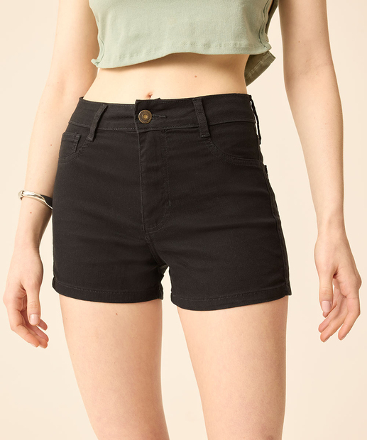Short Cintura Alta Feminino Sarja Marisa