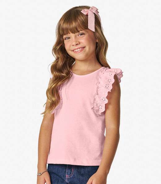 Conjunto Blusa Com Shorts Infantil Trick Nick Rosa