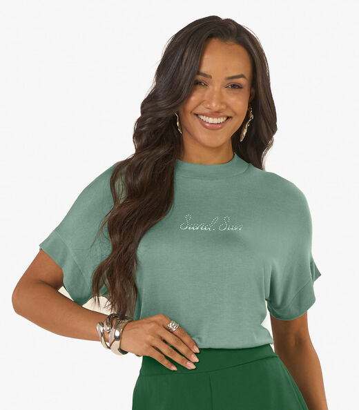 Blusa Feminina Visco Tricot Ribana Viscose Rovitex Verde