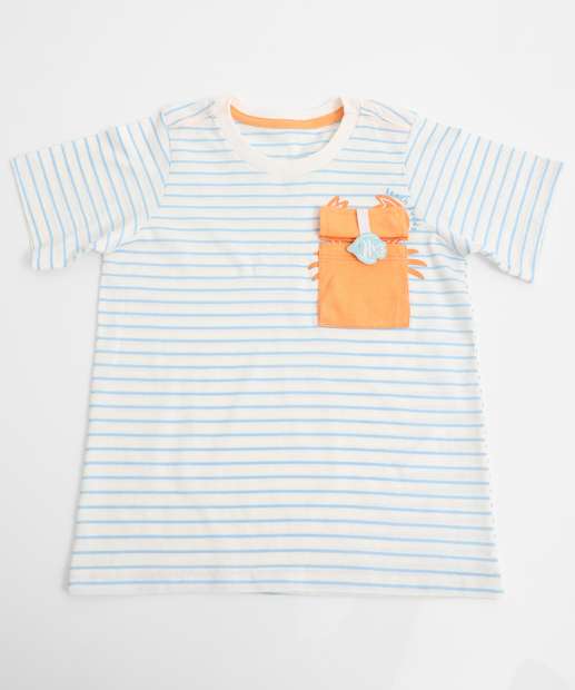Conjunto Infantil Estampa Caranguejo Marisa Marisa Tam 1 a 3 Azul