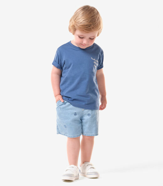 Conjunto Infantil Camiseta Com Bermuda Trick Nick Azul