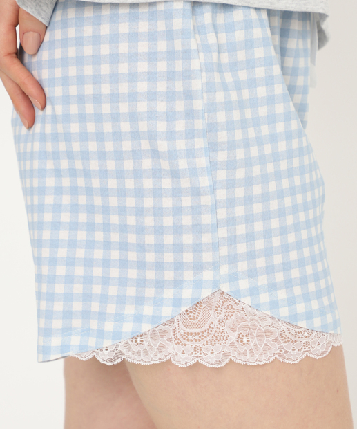Pijama Feminino Estampado Manga Curta Marisa Cinza