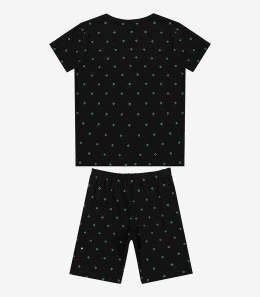 Pijama Infantil Camiseta e Bermuda Select Preto