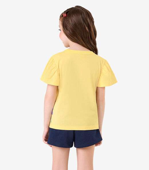 Blusa Infantil em Meia Malha Rovi Kids Amarelo