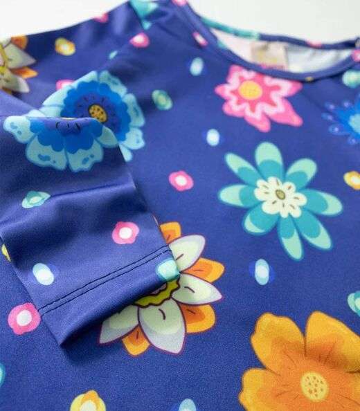 Vestido Infantil Manga Longa Em Suplex Laluna Azul