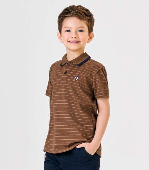 Conjunto Polo Com Bermuda Masculino Trick Nick Marrom