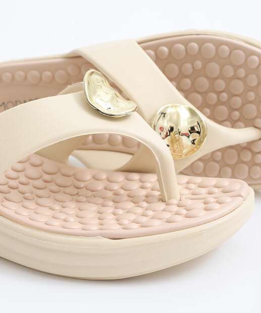 Tamanco Feminino Flatform Tiras Modare Off White