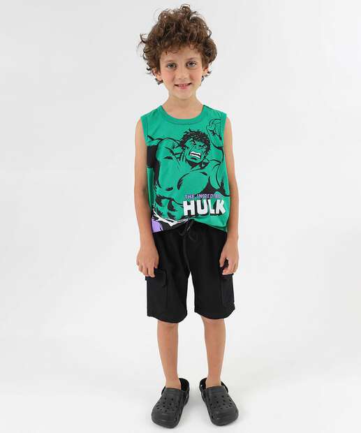 Regata Infantil Estampa Hulk Marvel Tam 4 a 10
