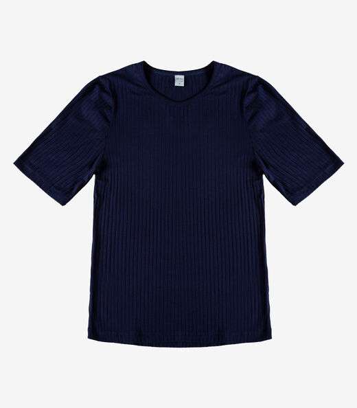 Blusa Feminina Ribana Canelada Infinita Cor Azul