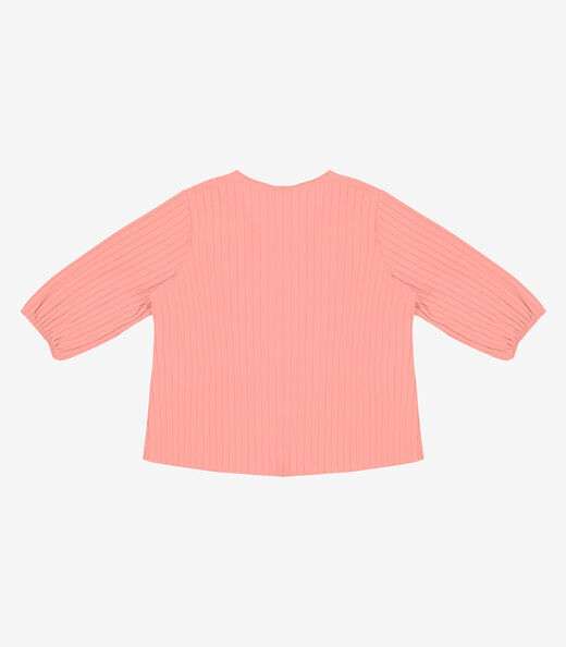 Blusa Canelada Plus Infinita Cor Rosa