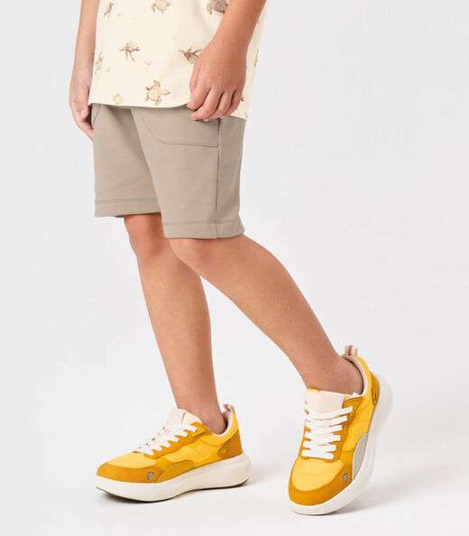 Conjunto Infantil Camiseta Com Bermuda Trick Nick Bege