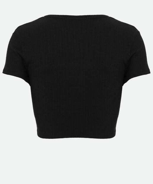Blusa Cropped Feminina Canelada Cut Out Marisa
