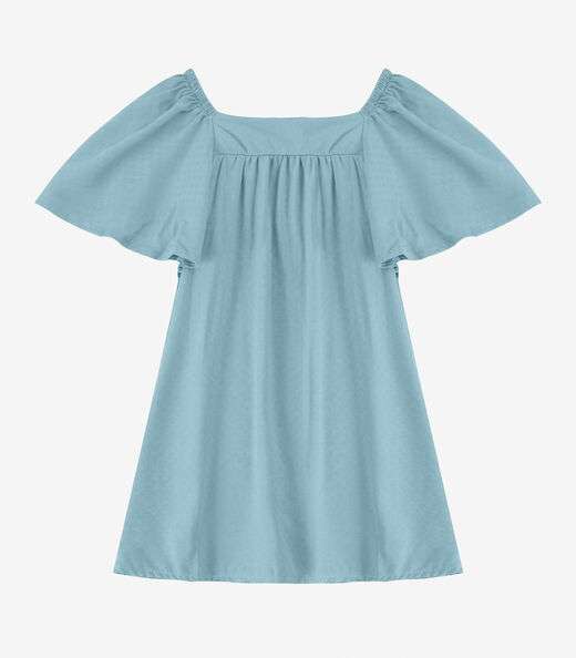 Vestido Infantil em Viscose Infinita Cor Azul