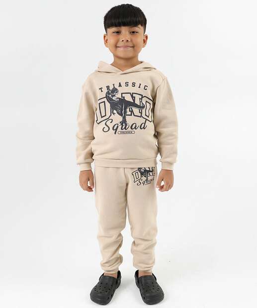 Image_Calça Infantil Jogger Moletom Marisa Tam 4 a 10 Bege