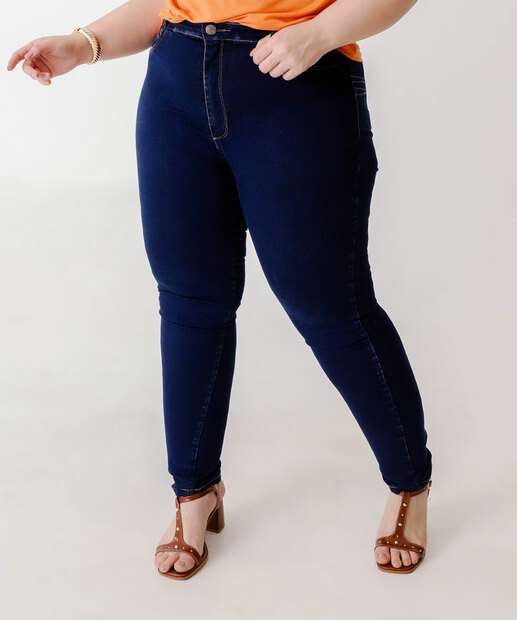Calça Plus Size Feminina Jeans Skinny Sawary