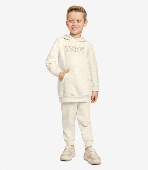 Conjunto Blusão Com Capuz e Calça Trick Nick Bege