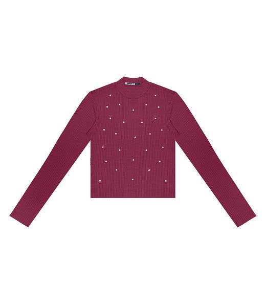 Blusa Juvenil Feminina Em Ribana Minty Vermelho