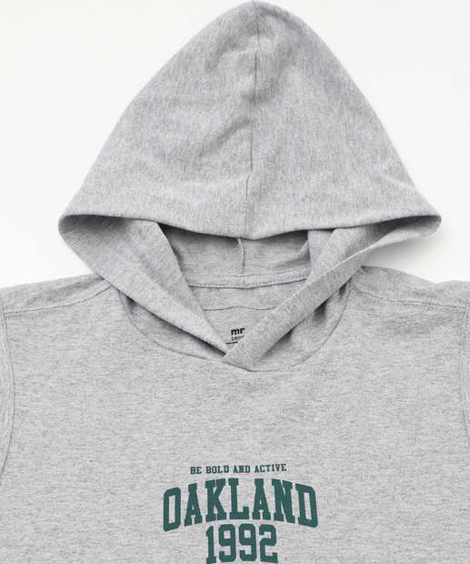 Regata Juvenil Capuz Marisa Tam 10 a 16 Cinza