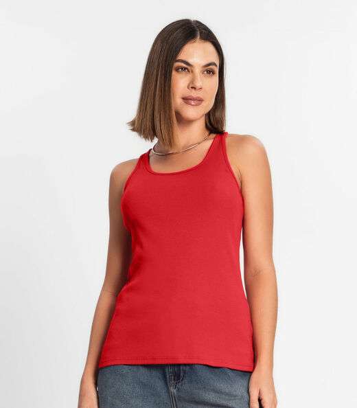 Regata Feminina Em Ribana Rovitex Vermelho