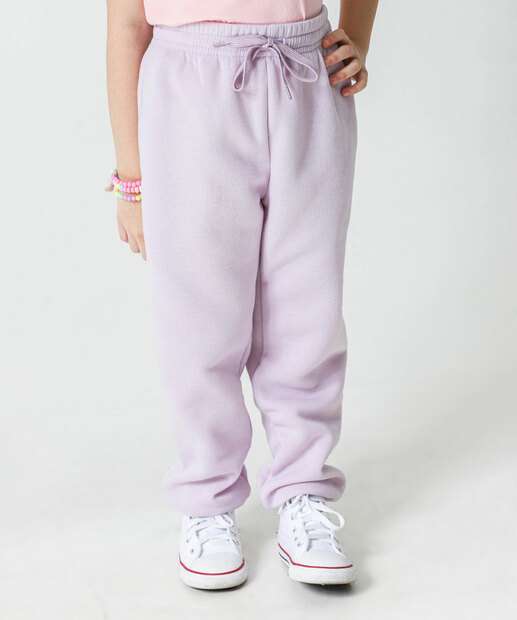 Calça Infantil Moletom Flanelado Marisa Tam 4 a 10 Lilás