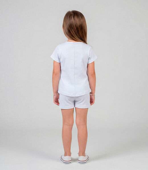 Conjunto Infantil Feminino Blusa e Short Select Branco