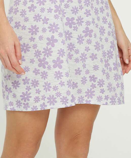 Camisola Estampa Floral Alças Finas Babado Marisa