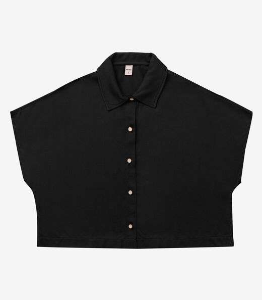 Camisa Feminina Botão de Viscose Rovitex Preto