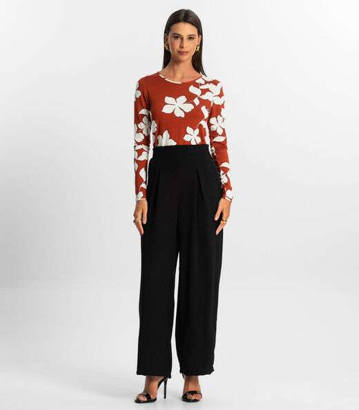 Image_Calça Reta Feminina Rovitex Preto