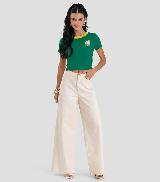 Blusa Feminina em Cotton Leve Brasil Dianna Verde