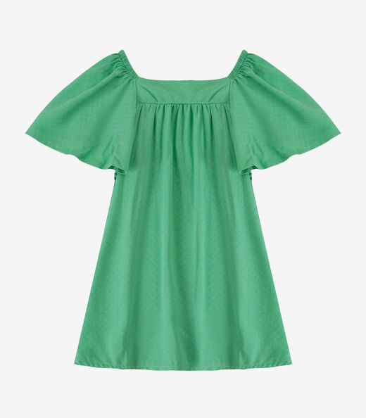 Vestido Infantil em Viscose Infinita Cor Verde