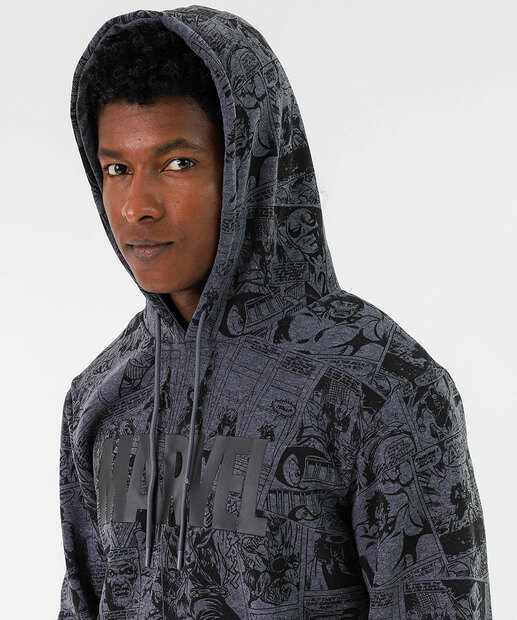 Blusão Masculino Moletom Super Heróis Marvel Cinza