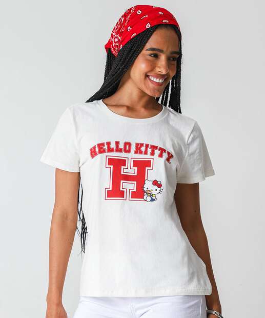 Image_Blusa Feminina Hello Kitty Sanrio Preto Off White