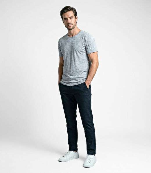 Camiseta Masculina em Meia Malha Botonê Select Cinza