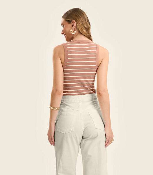 Regata Feminina em Cotton Leve Rovitex Marrom