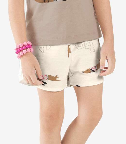 Conjunto Blusa Com Shorts Rovi Kids Marrom